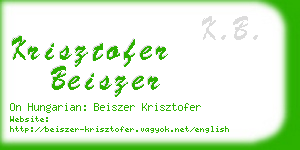 krisztofer beiszer business card